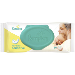 PAMPERS WIPES NEW BABY SENSITIVE X50 WITH LID