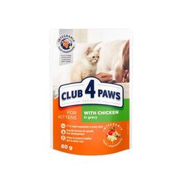 CLUB 4 PAWS PREMIUM FOR KITTENS "WITH CHICKEN IN GRAVY" 80G