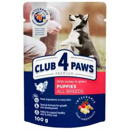 CLUB 4 PAWS PREMIUM FOR PUPPIES "WITH TURKEY IN SAUCE" 100G