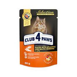 CLUB 4 PAWS PREMIUM "SLICES WITH ATLANTIC HERRING AND BALTIC HERRING IN JELLY" 80G
