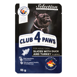 CLUB 4 PAWS PREMIUM "SLICES WITH DUCK AND TURKEY IN GRAVY" 85G