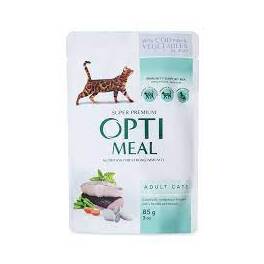 OPTIMEAL COMPLETE  ADULT CATS WITH COD FISH AND VEGGIES IN JELLY 85G