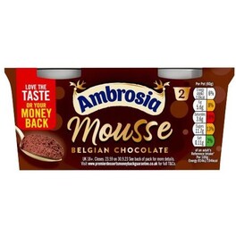 AMBROSIA MOUSSE - BELGIAN CHOCOLATE 2X60G