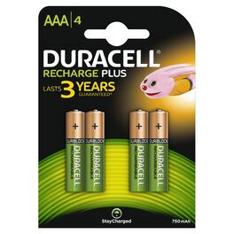 DURACELL RECHARGEABLE PLUS AAA x4s (750mAh)