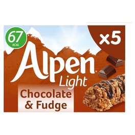 ALPEN LIGHT CHOCOLATE & FUDGE 5X19G