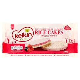 KELKIN RICE CAKES TRIPLE BERRY YOGHURT 100G