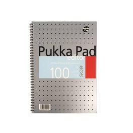 PUKKA SPIRAL NOTE BOOK A4 100PGS 3X27