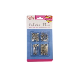 SEWING BOX SAFETY PINS SILVER ASS x100PC