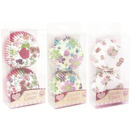QUEEN OF CUPCAKES CASES ASS. FLORAL X72PCS