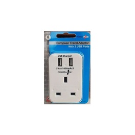 SANPE & SONS ADAPTER UK TO EU 1WAY 2USB PORTS