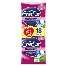 EVERYDAY UP HYPER DRY MAXI NIGHT ECONOMY TWIN PACK 18PC