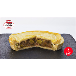 DAVES PIES SMALL MEAT PIES 12CM X3 750G