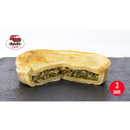 DAVES PIES SMALL TUNA PIES SPINACH PIES 12CM x3 810G