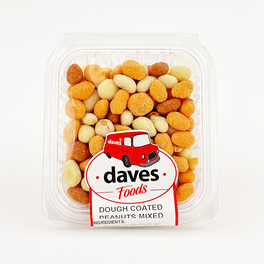 DAVES NUTS TRAY DOUGH COATED PEANUTS MIXED (6X1.5) 130G
