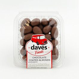DAVES SWEETS TUBS CHOCOLATE COATED ALMONDS 155G