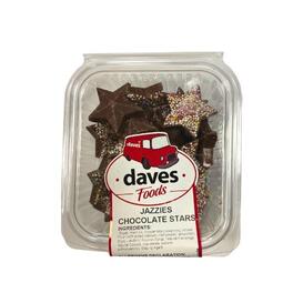 DAVES SWEETS BOWLS JAZZIES CHOCOLATE STARS 120G