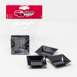 DAVES PARTY BLACK PLASTIC SMALL PLATES (5PCS)