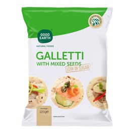 GOOD EARTH GALLETTI MIXED SEED 120G