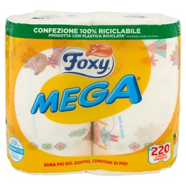 FOXY MEGA DECORATED KITCHEN TOWELS x2 (220 SHEETS)