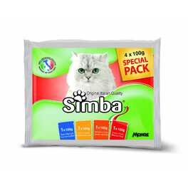 SIMBA CAT POUCHES ASSORTED 4x100G