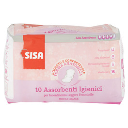 SISA SANITARY TOWELS INCONTINENCE EXTRA X10PZ