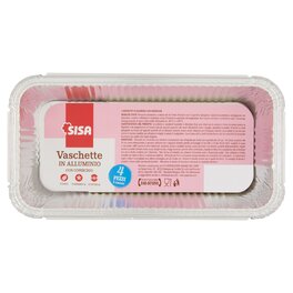 SISA FOIL CONTAINER WITH LID 2 PORTION X4pc
