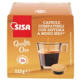 SISA CAPSULES COFFEE MODO MIO ORO X16